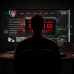 HAPPENING NOW: What Is Q-Day Armageddon? A person sitting in front of a computer screen displaying warning messages and code