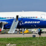 Boeing 787 Dreamliner on display at an airfield