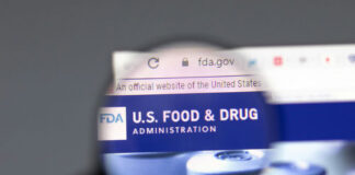 Close-up view of the FDA website on a computer screen