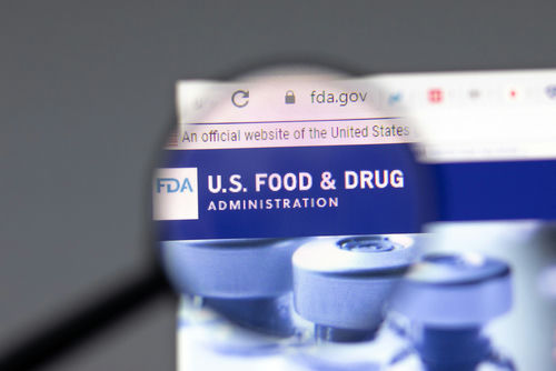 Close-up view of the FDA website on a computer screen